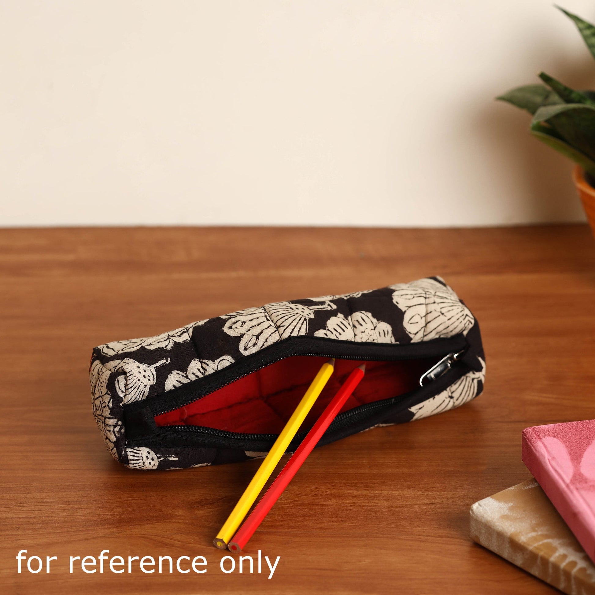 Black - Handmade Quilted Cotton Pencil Pouch 10