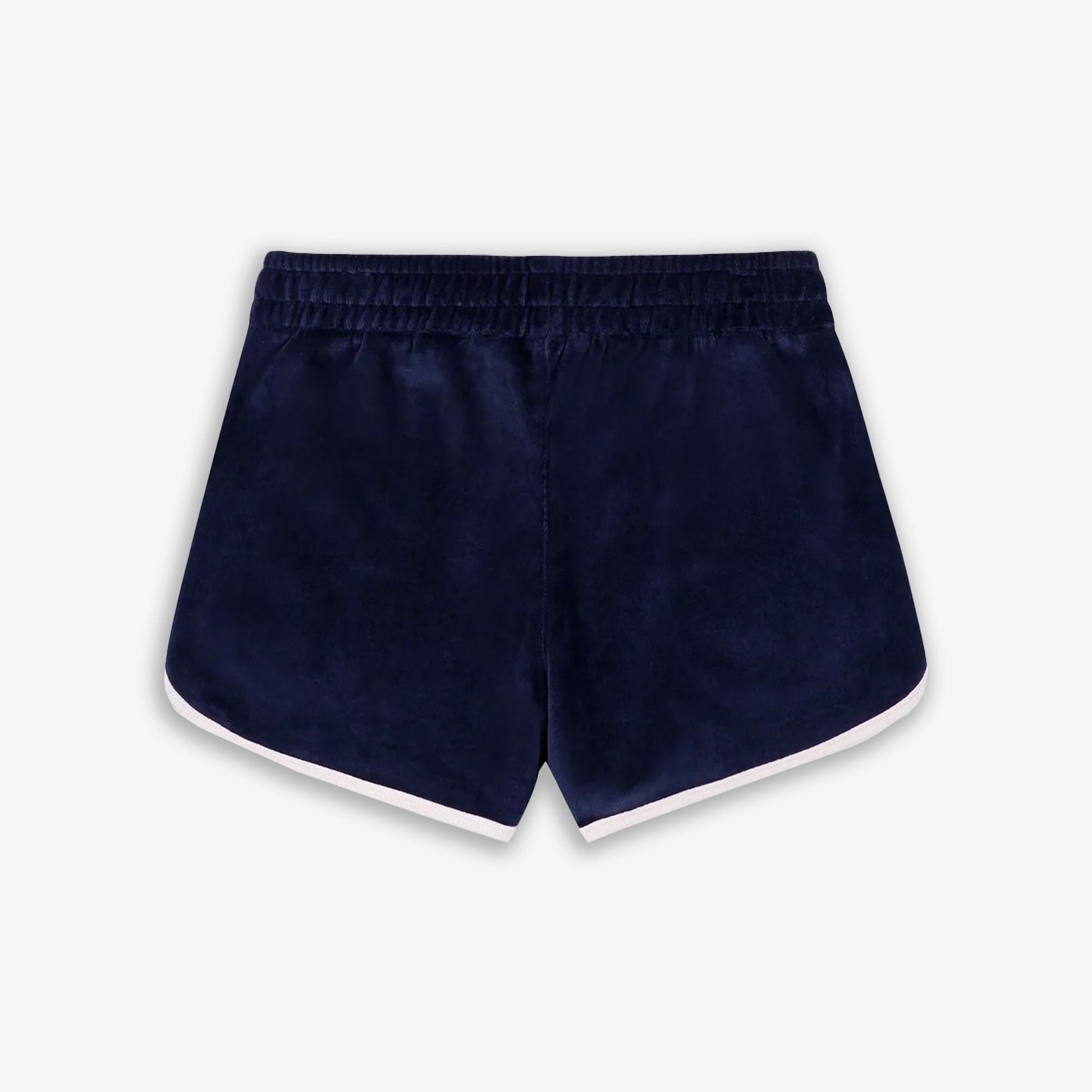SPORTY & RICH | NY CREST VELOUR SHORT { NAVY/CREAM
