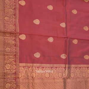 Rust Red Designer Katan Banarasi Silk Saree