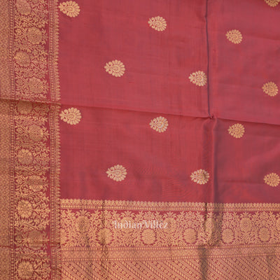 Rust Red Designer Katan Banarasi Silk Saree