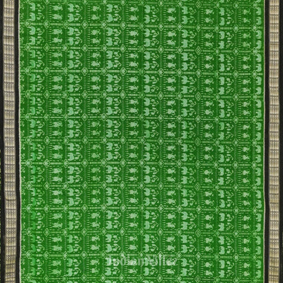 Green with Black Sambalpuri Bapta Cotton*Silk Saree