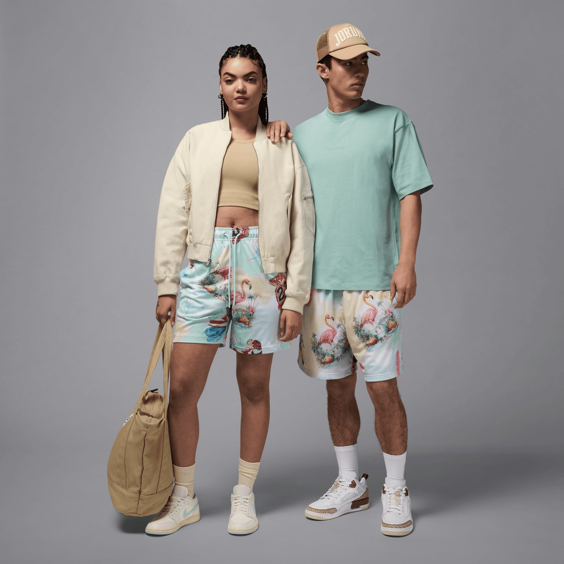 JORDAN | JORDAN ESSENTIALS PRINTED MESH SHORTS { SAIL/GLACIER BLUE