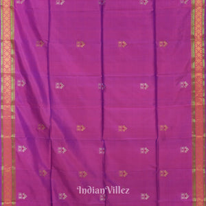 Soft Maroon With Blue Pure Bishnupuri  Silk Saree