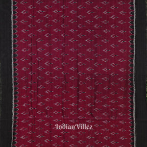 Maroon Maniabandha Mayur Chandrika Design Cotton Saree