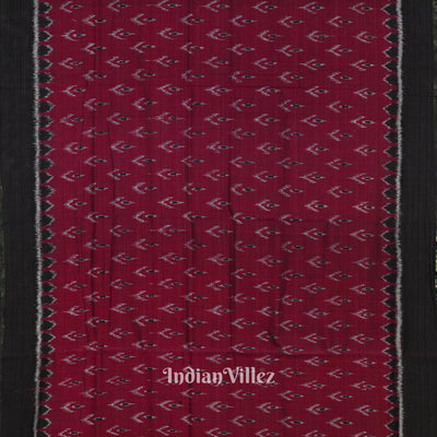 Maroon Maniabandha Mayur Chandrika Design Cotton Saree