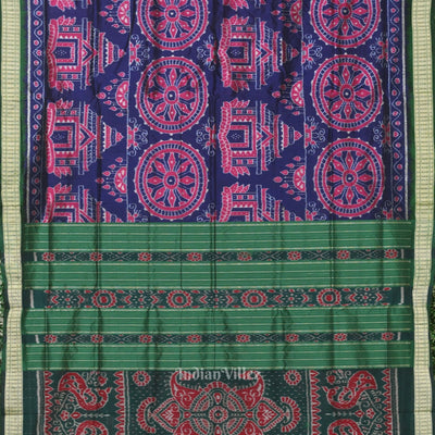 Exclusively Blue Konark Temple Theme Sambalpuri Silk Saree