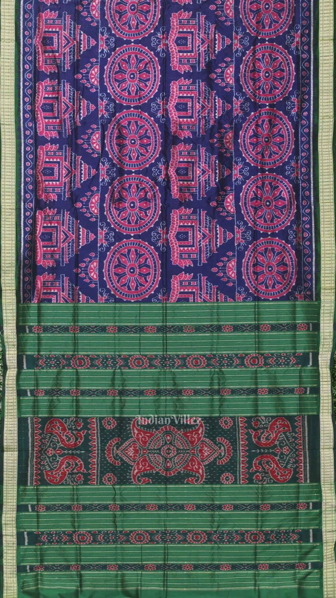 Exclusively Blue Konark Temple Theme Sambalpuri Silk Saree