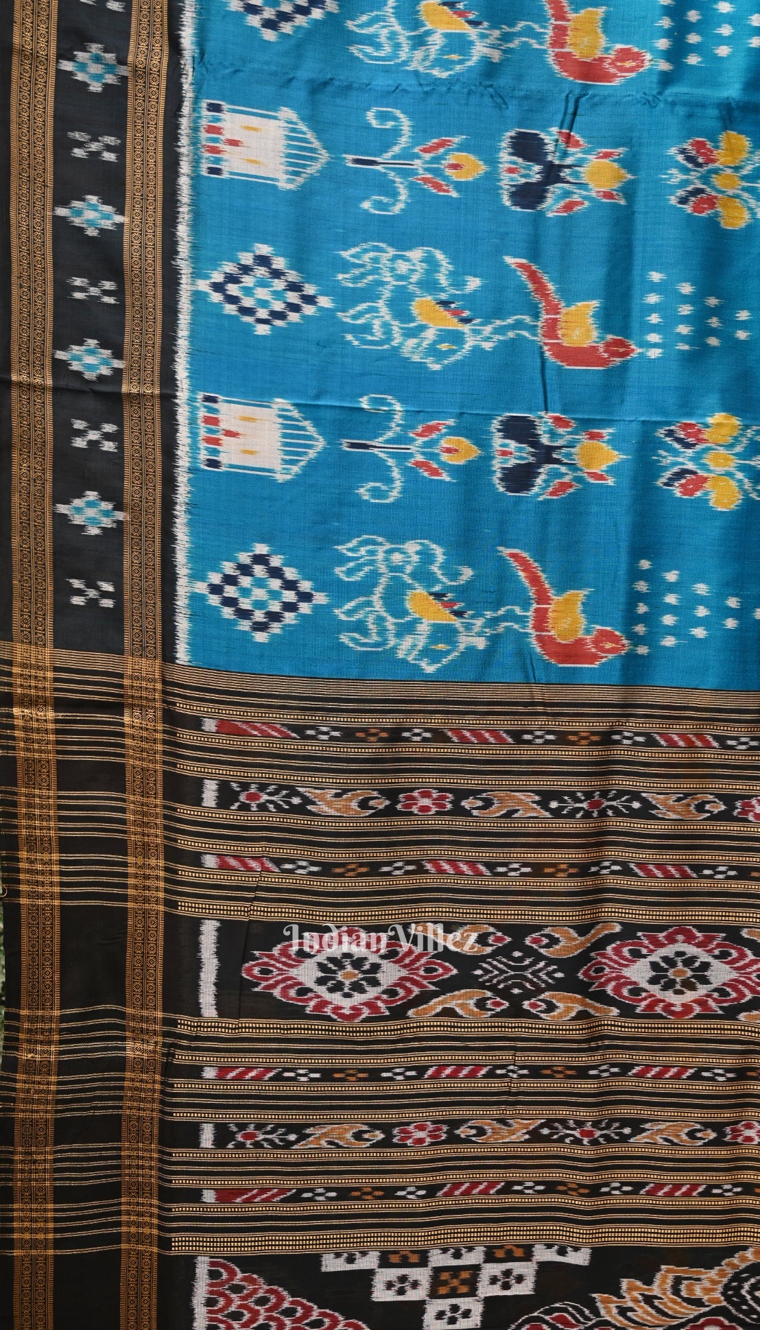 Cupper Sulphate Black Pasapali Nabakothi Nabarangi Khandua Silk Saree