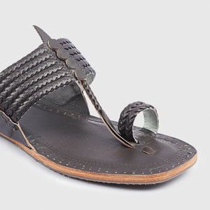 Brown Handstitched Leather Kolhapuri Men Slipper