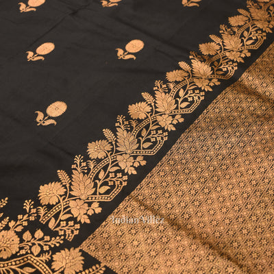 Black Designer Katan Banarasi Silk Saree