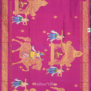 Coffee with Rani Pink Doli Barat /Palki Theme Pattachitra Silk Saree