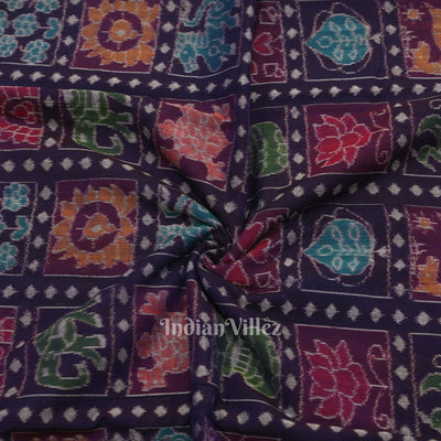 Blue Nabakothi Sambalpuri Ikat Cotton Fabric