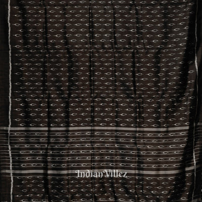 Black Odisha Ikat Contemporary Silk Saree
