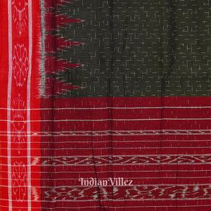 Bottle Green Maniabandha Cotton Jharana Saree