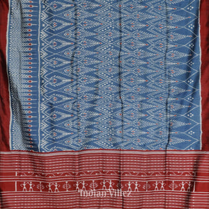 Peacock Blue Cambodian Inspired Designer Contemporary Silk Saree