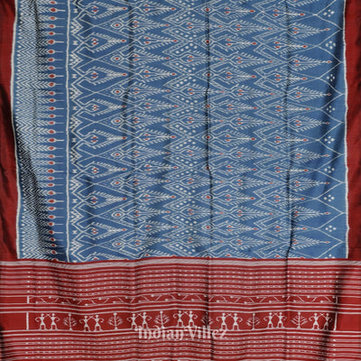 Peacock Blue Cambodian Inspired Designer Contemporary Silk Saree