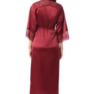 Eternal Bliss Full-length Satin Robe - Rio Red
