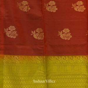 Lemon Yellow With Deep Maroon Pure Kanjivaram Soft Silk Saree