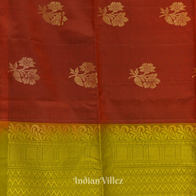 Lemon Yellow With Deep Maroon Pure Kanjivaram Soft Silk Saree