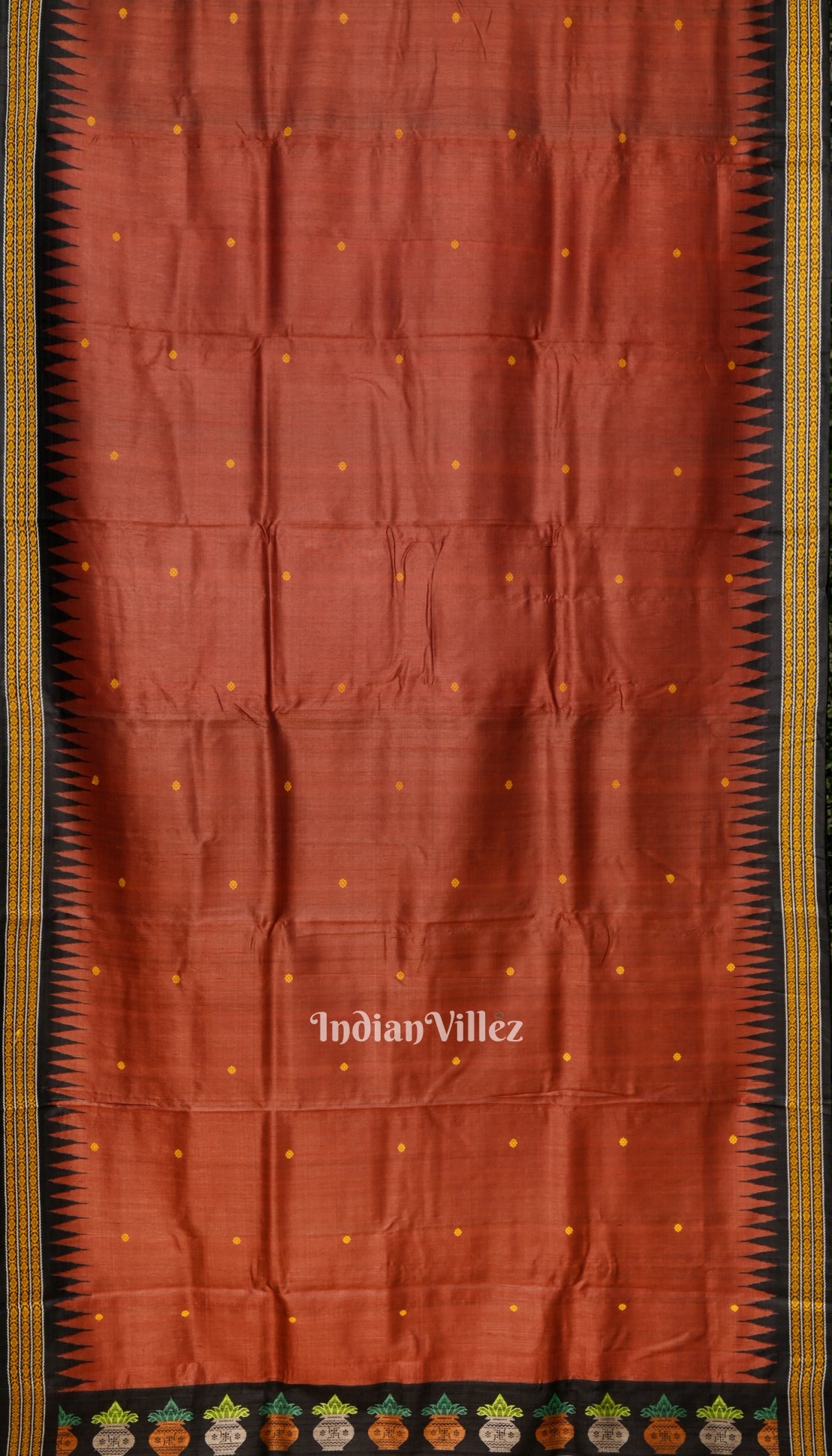 Fire Red Gopalpur Tussar Silk Saree