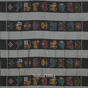 Black Grey Nabarangi Sambalpuri Cotton Saree