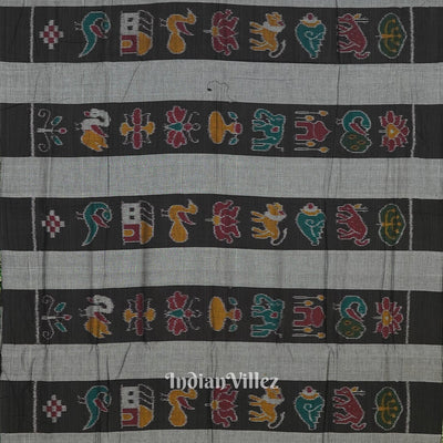 Black Grey Nabarangi Sambalpuri Cotton Saree