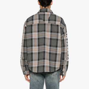 Represent | QUILTED FLANNEL SHIRT  { GREY CHECK