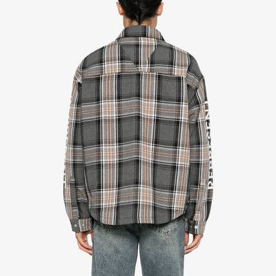 Represent | QUILTED FLANNEL SHIRT  { GREY CHECK