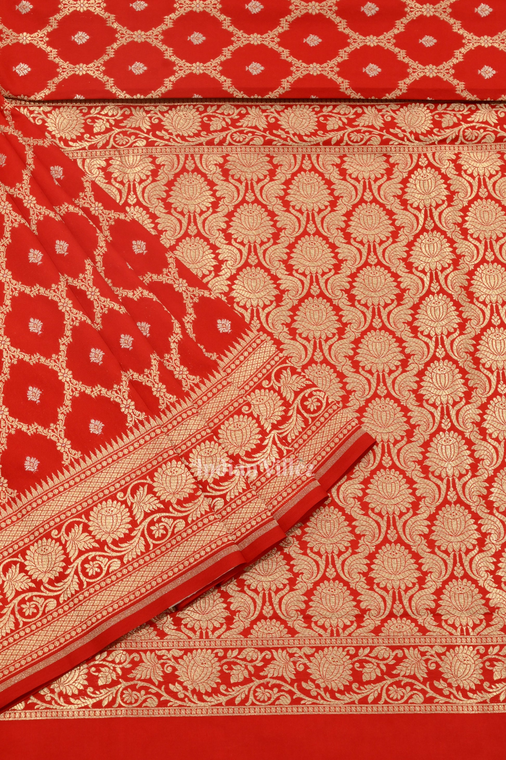 Exclusive Authenticate Crimson Bridal Red Soft Pure Mashru Satin Silk Banarasi Saree