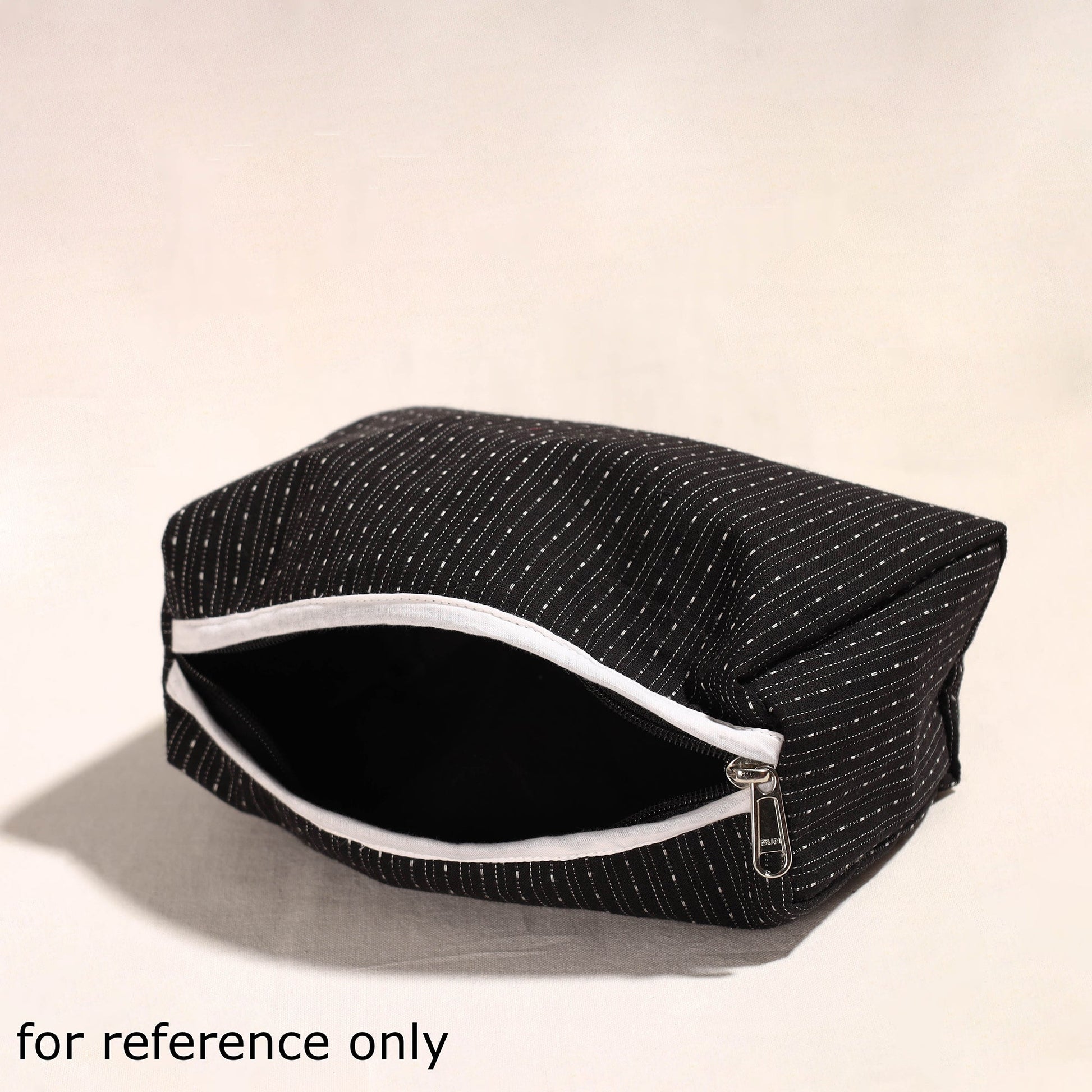 Black - Handmade Cotton Toiletry Pouch 07