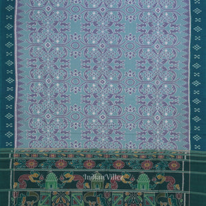 Light Blue Odisha  Pure Sambalpuri  Cotton Saree