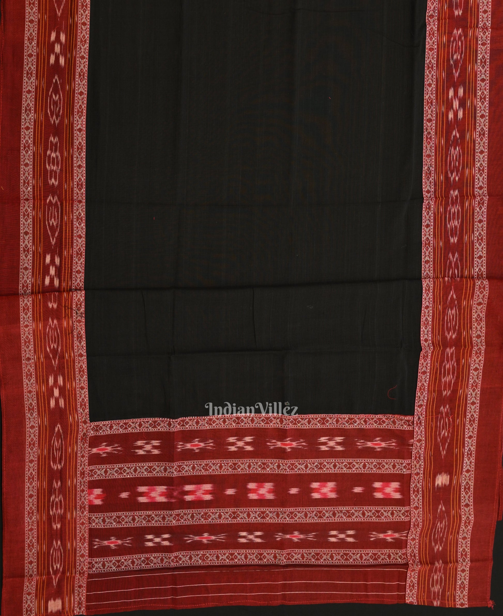 Red Pure Cotton Sambalpuri Dress Material & Dupatta