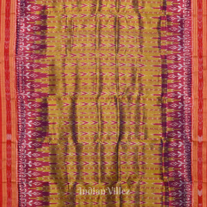 Mehendi Maroon Odisha Handloom Khandua Silk Saree