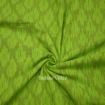 Dark Parrot Green Pochampally Ikat Cotton Fabric