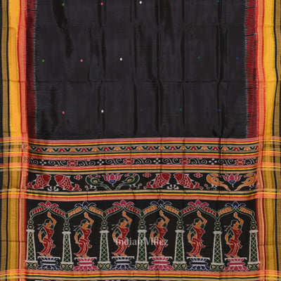 Black Kathiphera Odisha Ikat Khandua Silk Saree