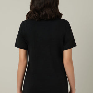 V-Neck Sleep Tee - Floral Heart Print