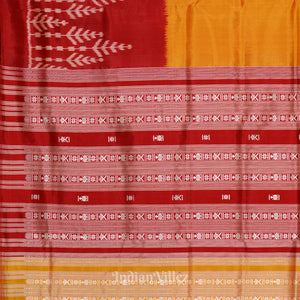Exclusive Designer Mustard Yellow with Red Contemporary Silk Saree