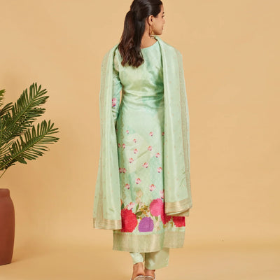 Pastel Green Festive Kurta Set