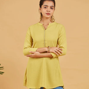 Grass Yellow Short Top