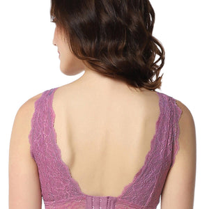 Chic Lace Non-Padded Non-Wired Bralette - Grape Nectar