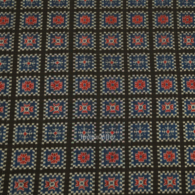 Black Blue Odisha Ikat Sambalpuri Dress Set & Dupatta