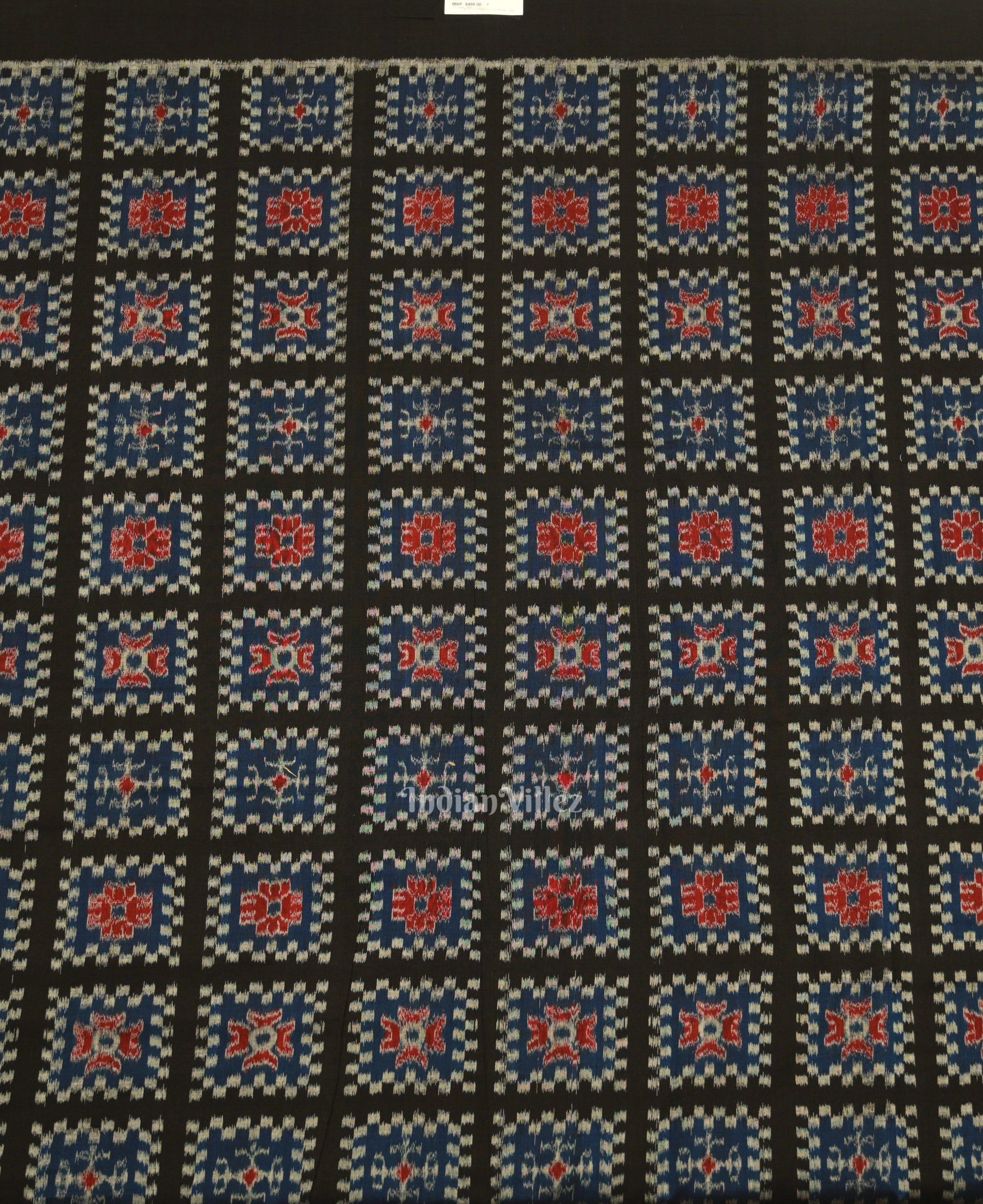 Black Blue Odisha Ikat Sambalpuri Dress Set & Dupatta