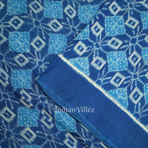 Blue Pasapali Sambalpuri Odisha Ikat Cotton Fabric