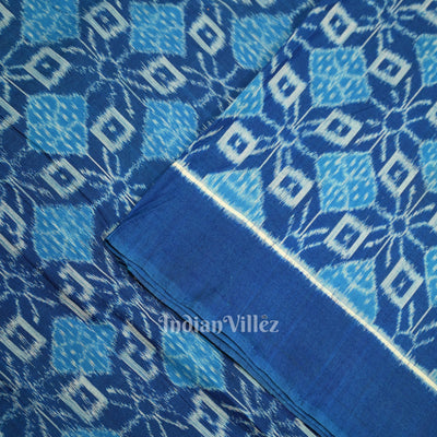 Blue Pasapali Sambalpuri Odisha Ikat Cotton Fabric