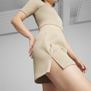 Puma | DARE TO MUTED MOTION FLARED SHORTS  { ALMOND