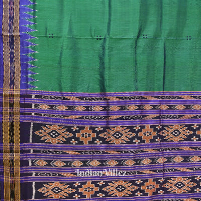Deep Green Butta Design Odisha Ikat Khandua Silk Saree(Pre-Order)