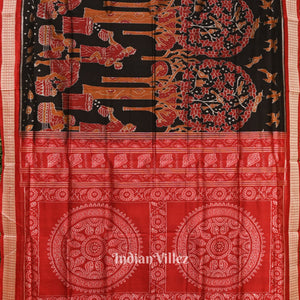 Black Forest Theme Odisha Ikat Sambalpuri Silk Saree