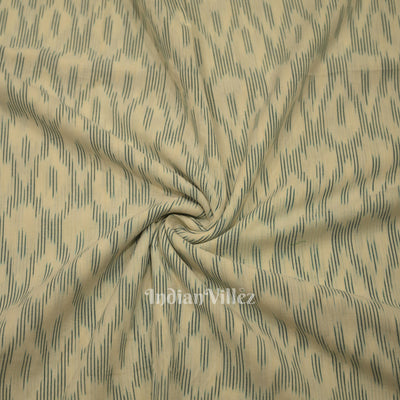 White Green Pochampally Ikat Cotton Fabric