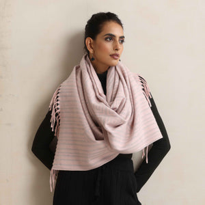 trueBrowns Pink Geometric Woollen Stole
