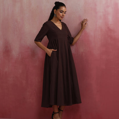 trueBrowns Cola Cotton Dobby Dress